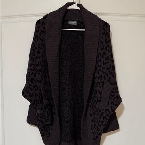 Black Leopard Print comfy cardigan